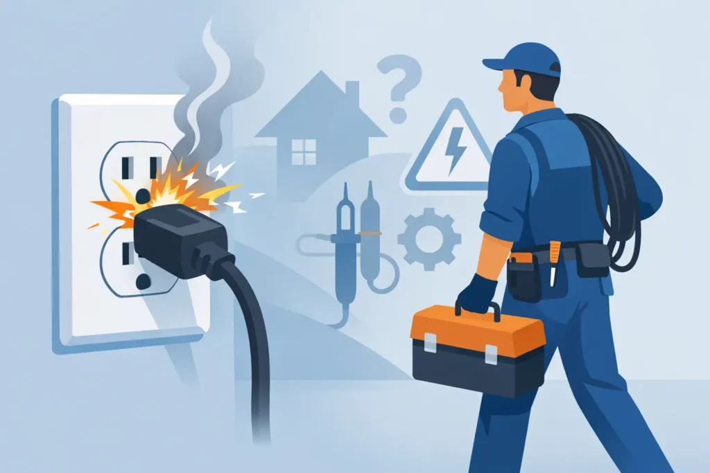 What Causes Outlet Sparks? When to Call an Electrician