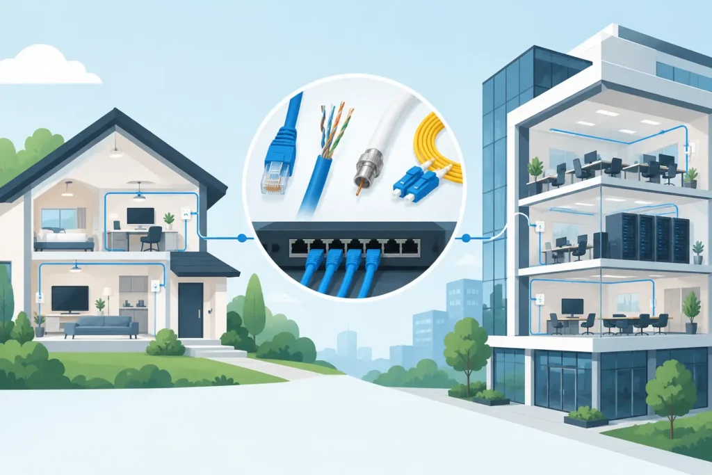 Network Wiring Options for Homes and Businesses