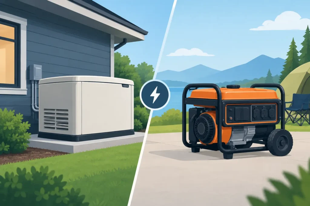 Standby Versus Portable Generators Compared